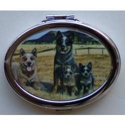 Australian Cattle Dog 1B Oval Compact Mirror
