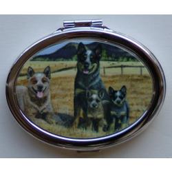 Australian Cattle Dog 1B Oval Compact Mirror