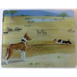 Basenji 2 Tempered Glass Cutting Board