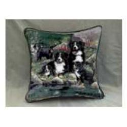 Bernese Mt Dog 3 Tapestry Pillow