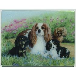 Cavalier King Charles Spaniel 4 Tempered Glass Cutting Board