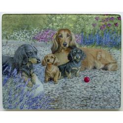 Dachshund 2 Tempered Glass Cutting Board