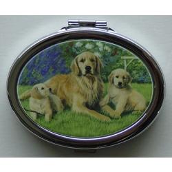 Golden Retriever Oval Compact Mirror 1