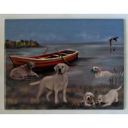 Yellow lab picture tile
