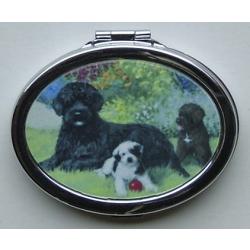 Portuguese Water Dog Picture Oval Compact Mirror #4B