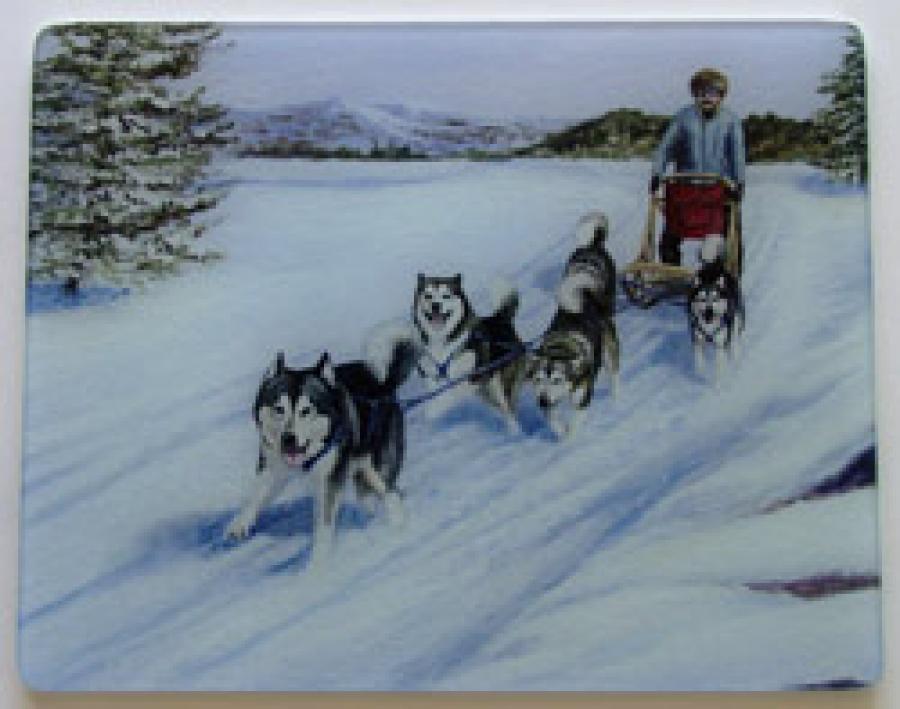 Alaska Malamute 2 Tempered Glass Cutting Board