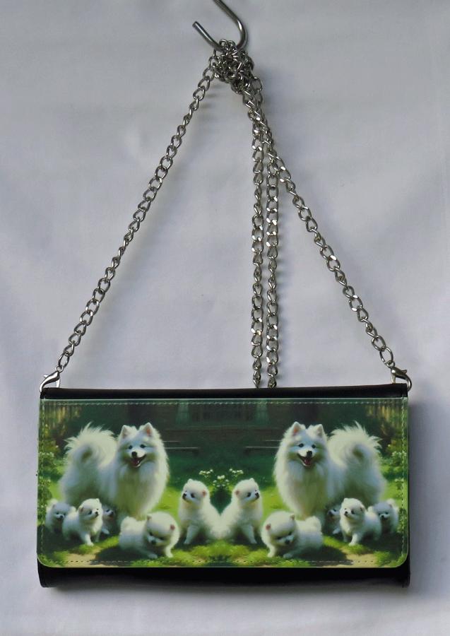 American Eskimo 11 clutch wallet with chain