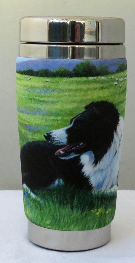 Border Collie travel mug - front
