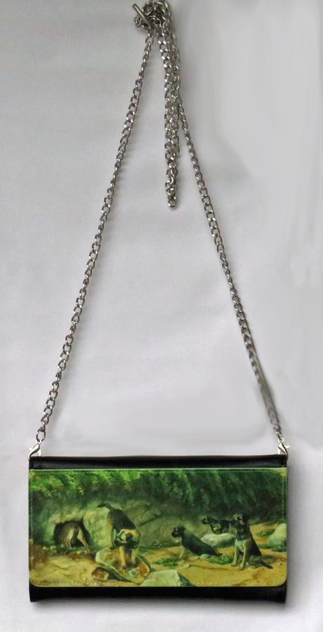 Border Terrier 3-4 clutch wallet with chain