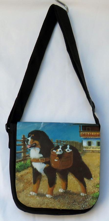 Bernese Mt Dog 2A sm messenger bag-front