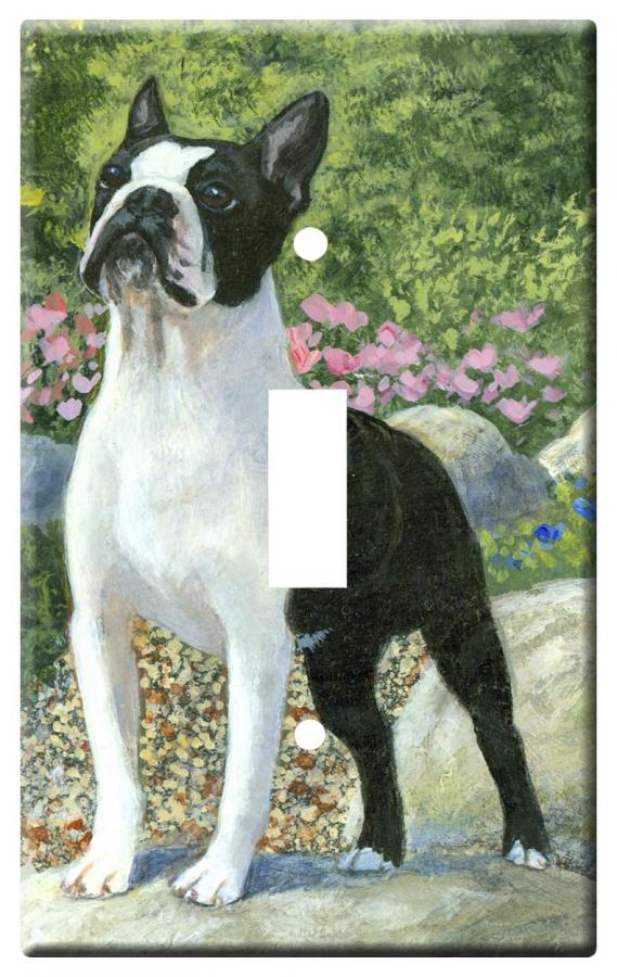 Boston Terrier Picture Single Light Switch Plate #1C Boston terrier 1C slsp