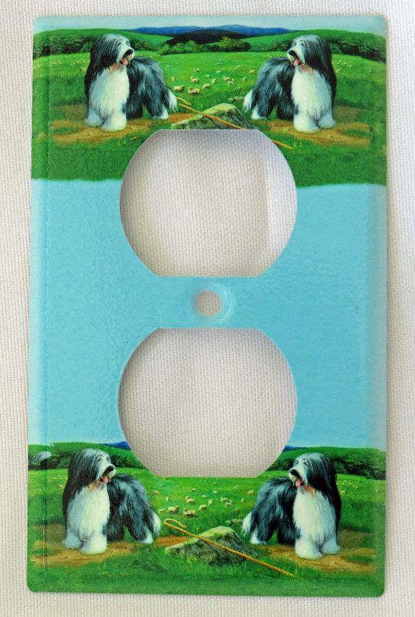 Beardie 5A metal single outlet light switch plate