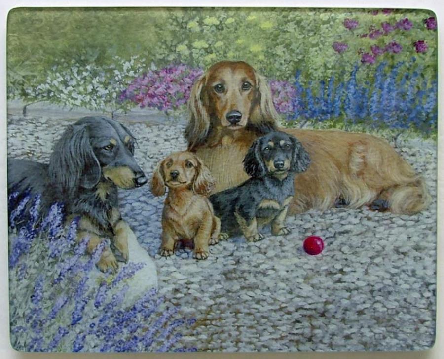 Dachshund 2 Tempered Glass Cutting Board