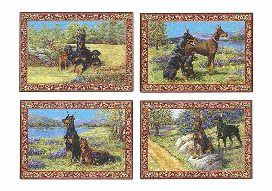 Doberman placemat set