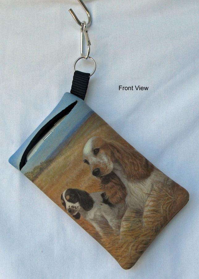 English Cocker 2 cell phone holder - front