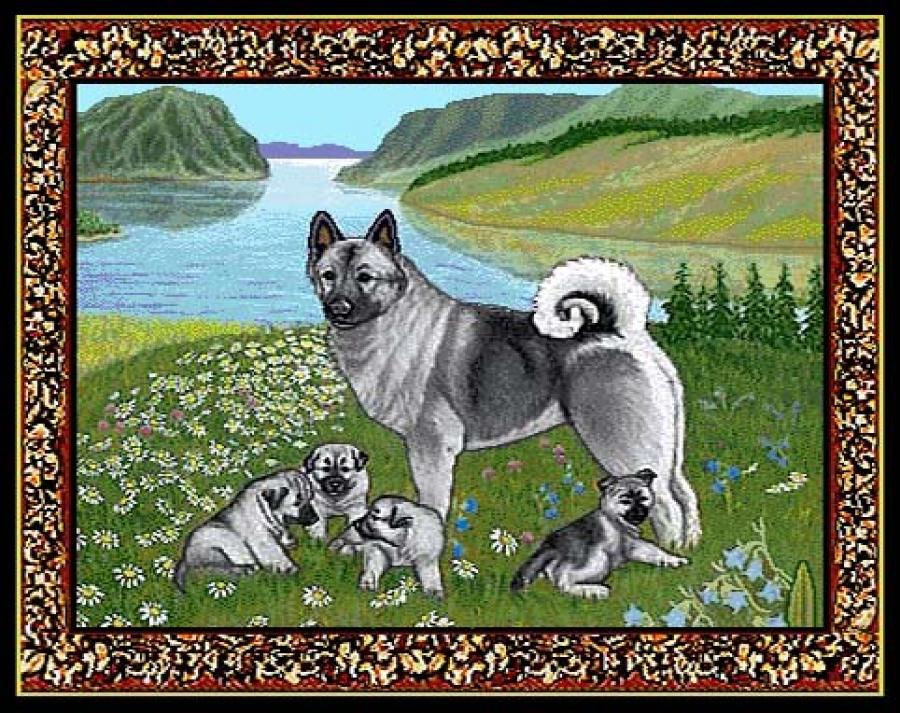 Norwegian Elkhound 3 Single Tapestry Placemat