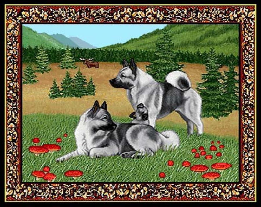 Norwegian Elkhound 4 Single Tapestry Placemat
