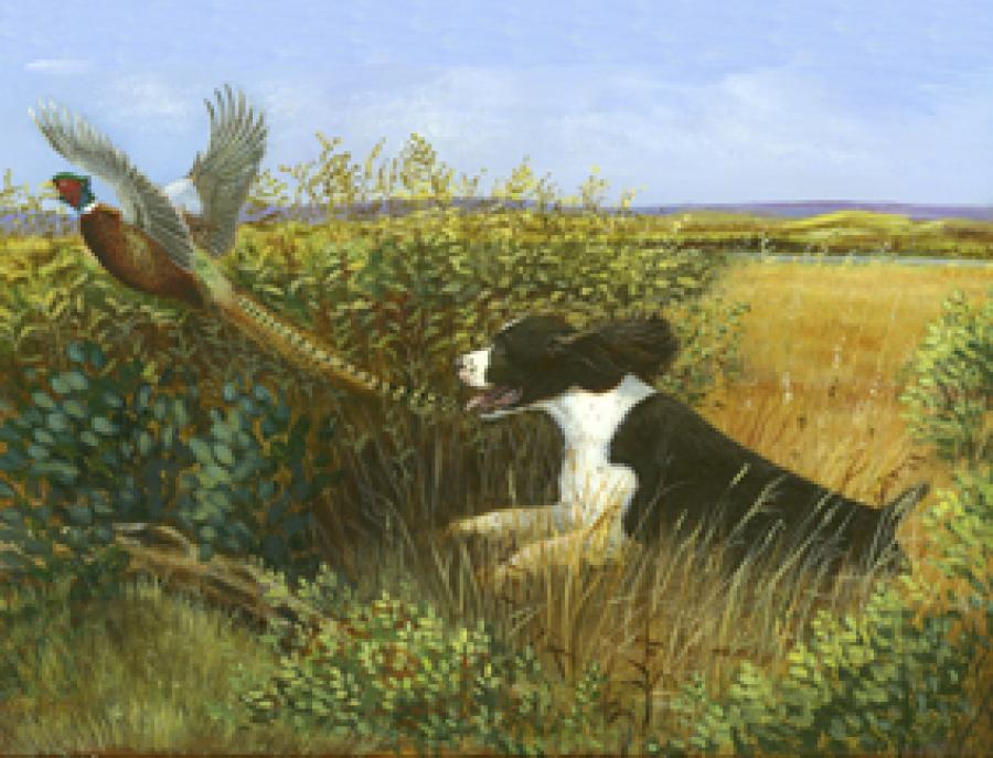 English Springer Tempered Glass Cutting Board #2