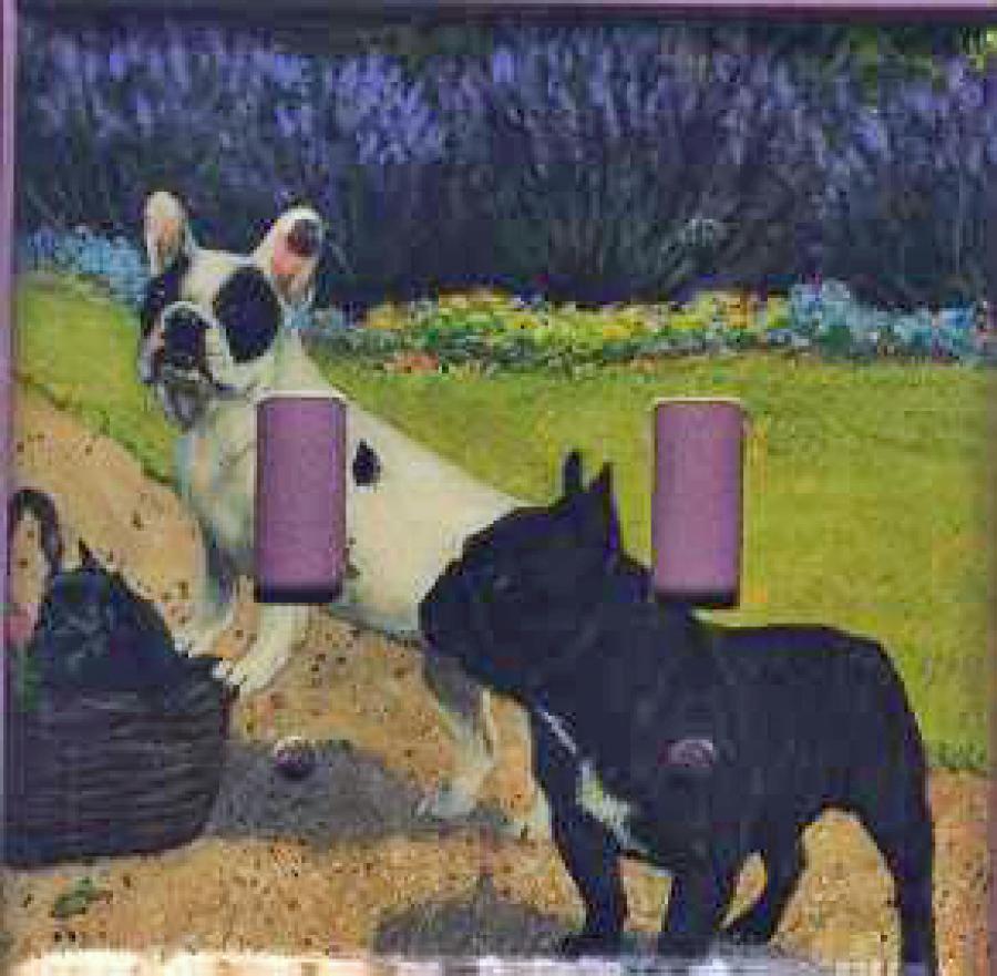 French Bulldog Picture Double Light Switch Plate #3A