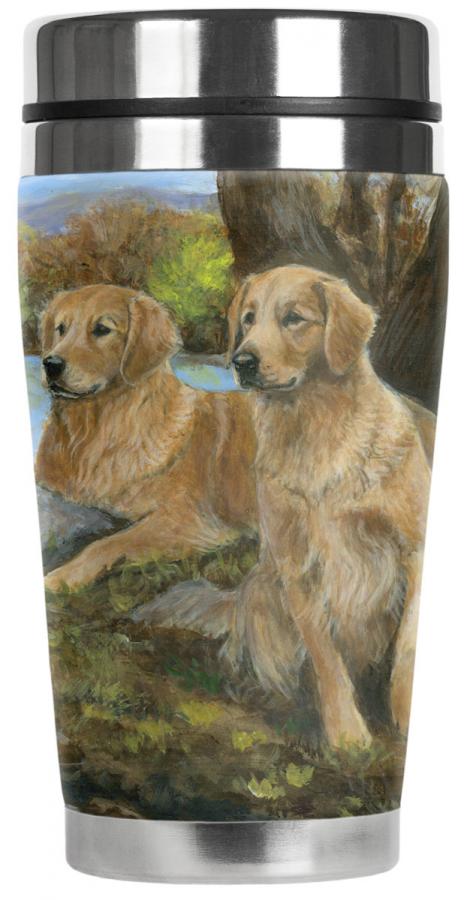 Golden retriever travel mug