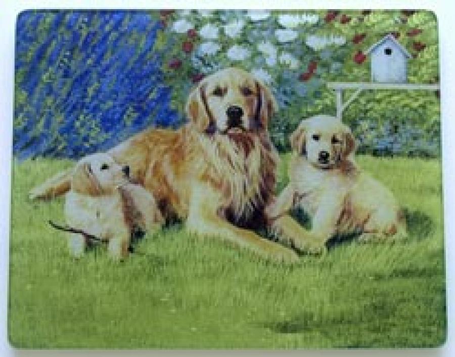 Golden Retriever 1 Tempered Glass Cutting Board