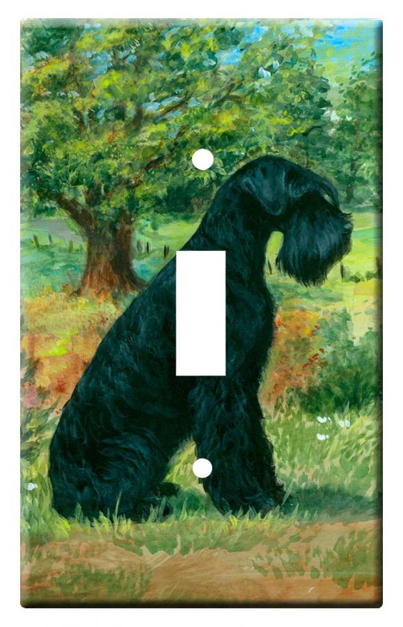 Giant Schnauzer Picture 3A Single Light Switch Pllate Giant Schnauzer 3a-slsp