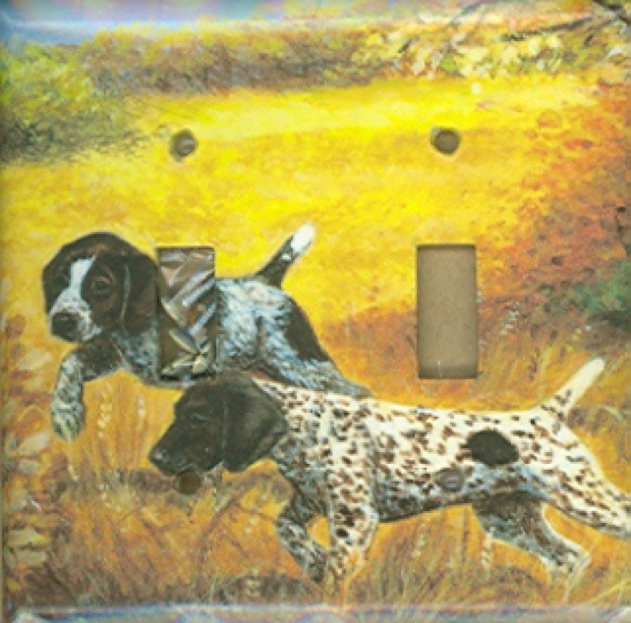 German Shorthair Picture Double Light Switch Plate #3A