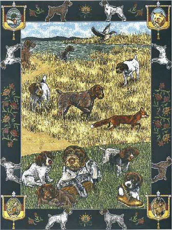 German Wirehaired Pointer Tapestry Blanket Throw #1