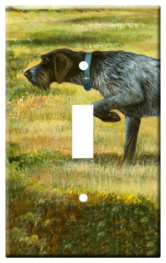 German Wirehaired Pointer Picture Single Light Switch Plate #1A GSP-1A-slsp