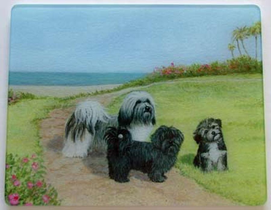 Havanese Glass Cutting Board #1