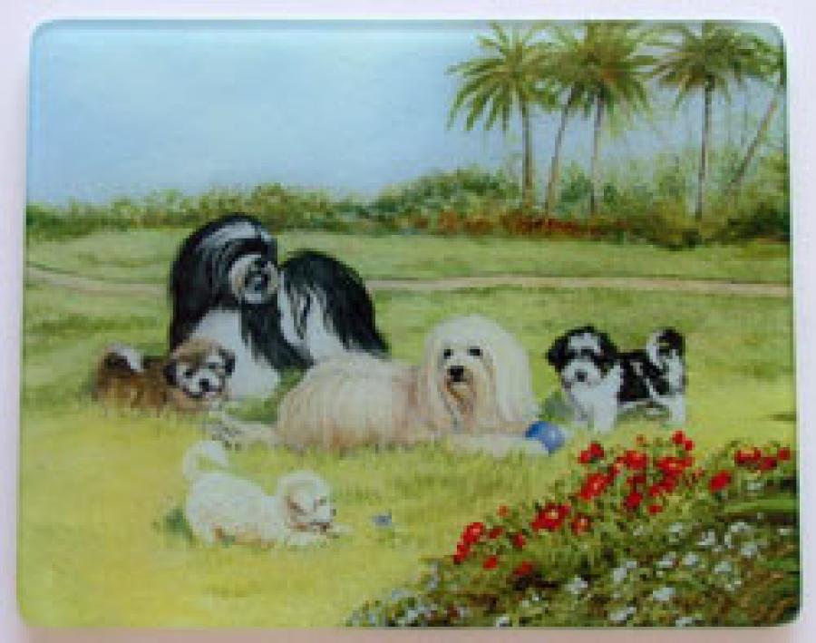 Havanese Glass Cutting Board #2