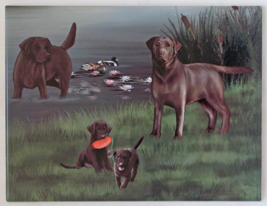 Chocolate lab 8 tile