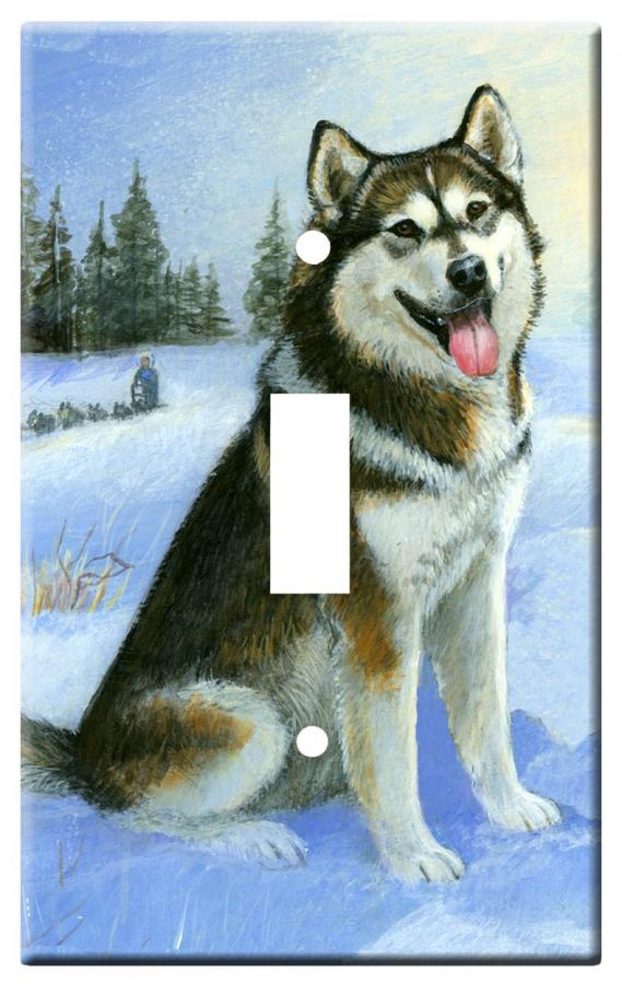 Alaskan Malamute 1A Single Light Switch Plate Alaskan Mal 1A SLSP
