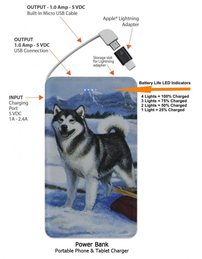 Alaskan Malamute Power Bank Portable Compact Charger #3 Alaskan Mal 3 power bank