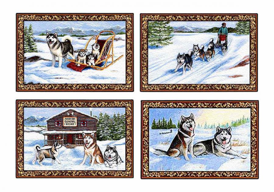 Alaskan Malamute Dog Placemat Set of Four Malamute placemat set