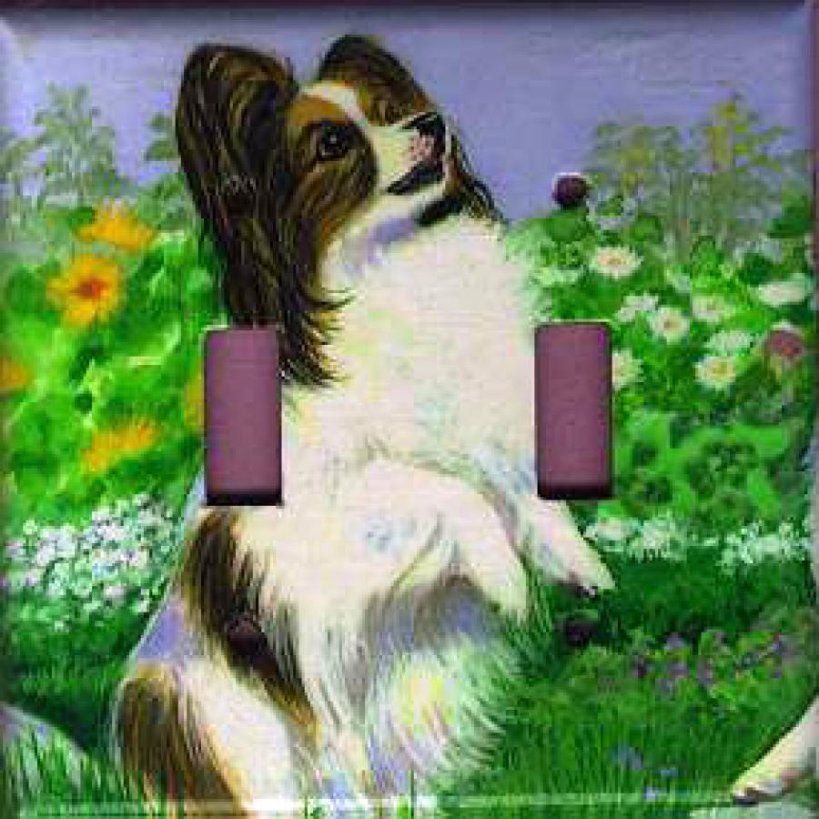 Papillon Picture Double Light Switch Plate #6