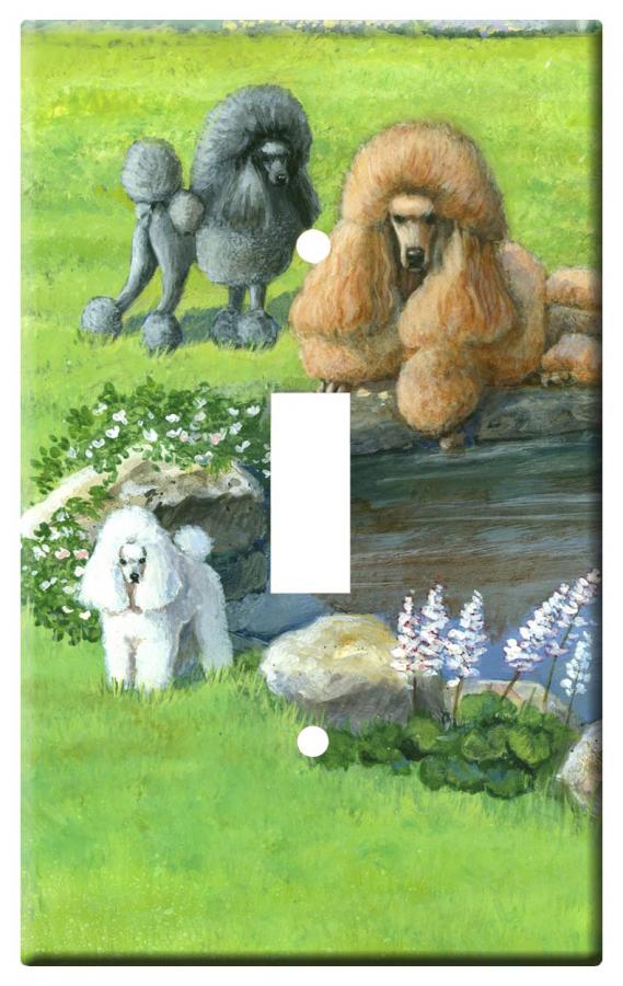 Poodle Picture 2D Single Light Switch Plate Poodle 2d slsp