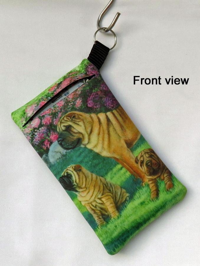 Shar Pei 2 cell phone holder - front