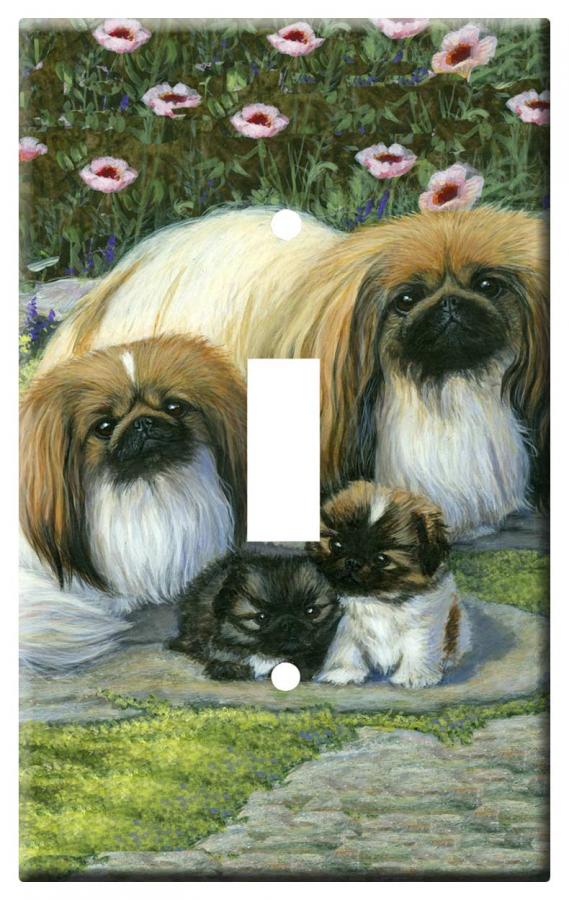 Pekingese Picture 2A Single Light Switch Plate Pekingese 2a slsp