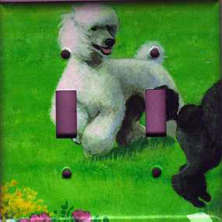 Poodle Picture Double Light Switch Plate #1B