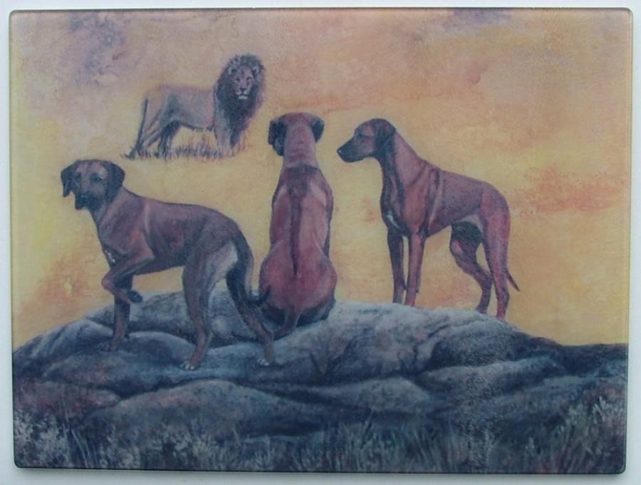 Rhodesian Ridgeback Tempered Glass Cutting Board #4