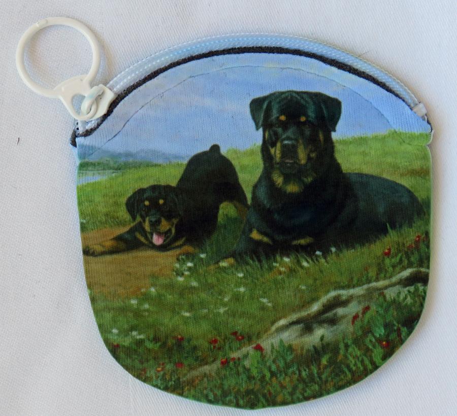 Rottie 3 coin purse - side 1