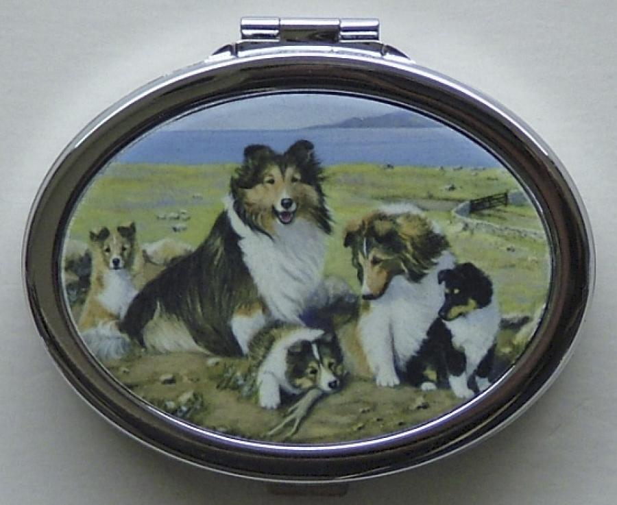 Sheltie Oval Compact Mirror #3