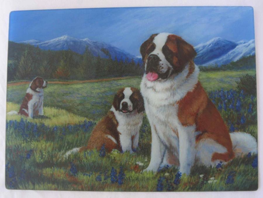 St Bernard 5 Glass Cutting Board St Bernard 5 cb