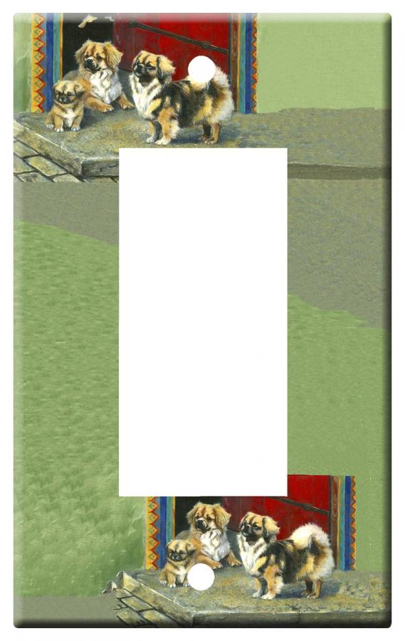 Tibetan Spaniel Picture 3A Rocker Single Light Switch Plate Tibetan spaniel 3a rocker