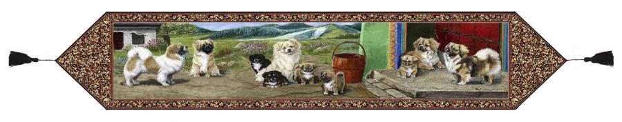 Tibetan Spaniel Tapestry Table Runner Tibbie table runner
