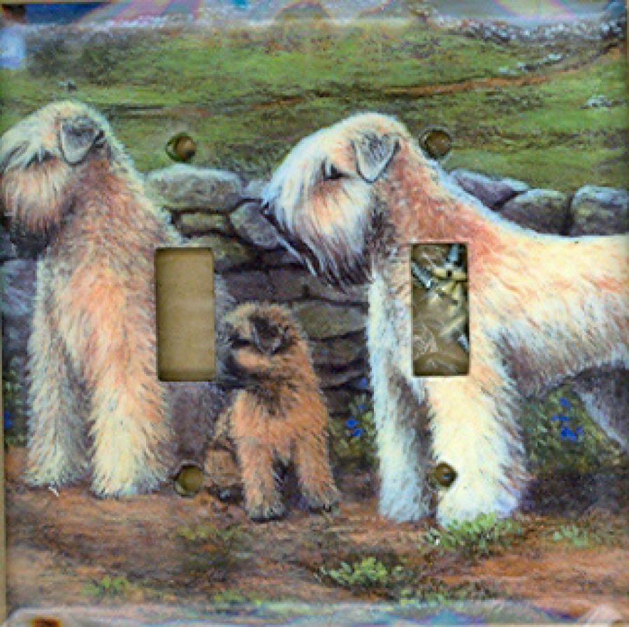 Wheaten Picture Double Light Switch Plate #3A