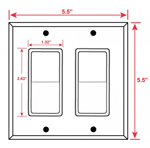 Rocker double light switch plate demensions