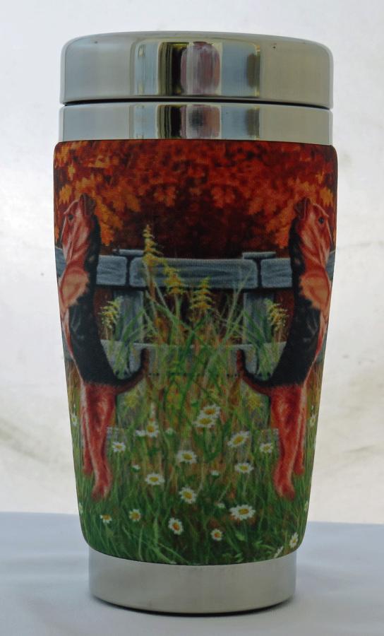 Airedale travel mug front