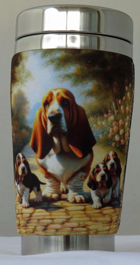Basset travel mug right